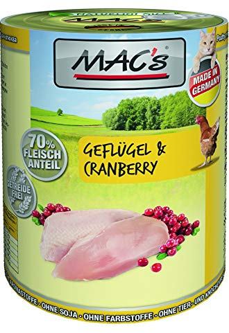 MAC''s Cat Geflügel mit Cranberries 400g, Katzenfutter, Feuchtfutter Größe 6 x 400g