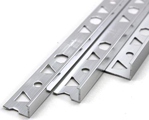 10 x Tile Trim L Shape Vroma Brushed Chrome 2.44 Meters (12 mm, Brushed Chrome)