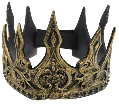 Toyvian Mittelalterliche Krone Für Herren Aus Pu Mit Verstellbarem Stirnband Königskronen Kopfschmuck Für Cosplay Karneval Fasching Party