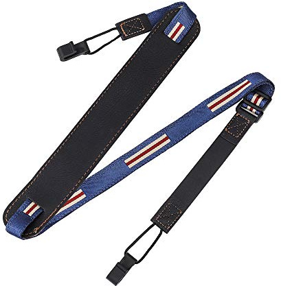 Braccialetto Ukulele in vera pelle regolabile per adulti con doppio gancio a J compatibile con ukulele di qualsiasi dimensione, 1 pezzo