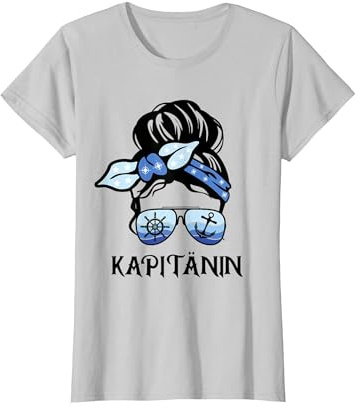 Kapitän Frau Boot Seglerin Bootsbesitzer Kapitänin T-Shirt