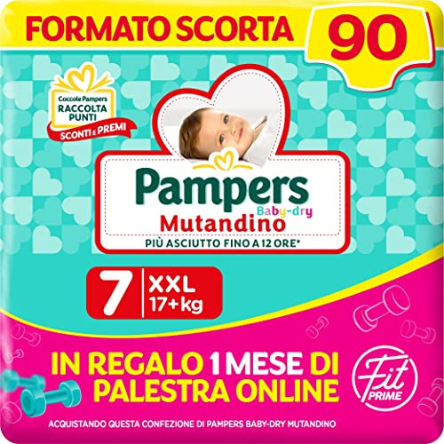 Pampers Baby Dry Unterhose & Fit Prime XXL, 90 Windeln, Größe 7 (+17 kg)