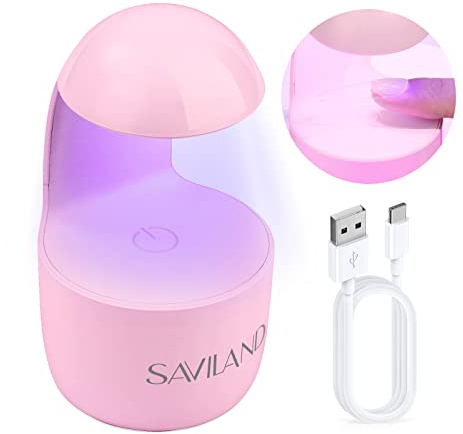 Saviland Mini UV Lampe Für Nägel【Tragbares Design】 Gleichmäßig Trockene Nägel【Neueste Innovationen】 Reise UV Lampe für gelnägel Klein für Gel Nagellack, Poly-Builder-Nagelgel für Anfänger