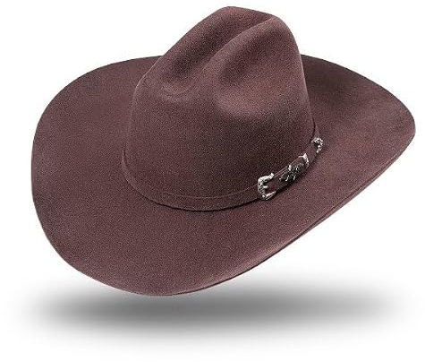 Stars & stripes Cattleman stil yllefilt cowboyhatt Houston – västernhatt cattlemanhatt cowboyhatt västerländskt mode yllehatt för kvinnor och män, BRUN, 56