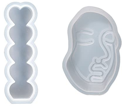 2 Moldes de yeso o resina epoxy, Reutilizable Silicona Molde, Forma de vela perfumada DIY, para velas 3D, Reutilizable Silicona Molde