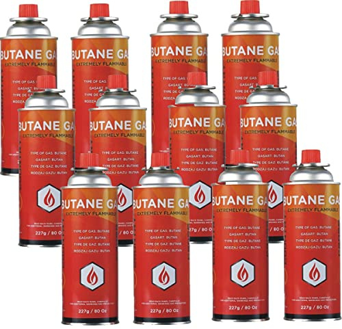 Almineez 12 x Universal Butane Gas Can Bottle Canister BBQ Portable Stove Cookers Cooker Grill Weed Burner Blow Torch
