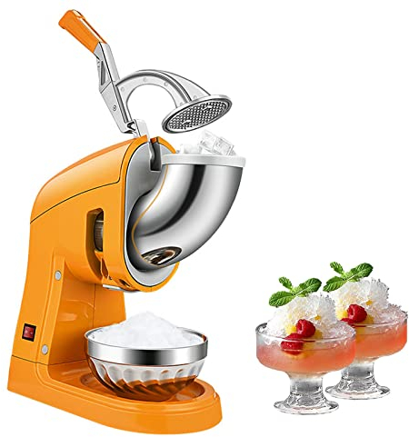 Tritaghiaccio Elettrico per Gelato 220V, 300W Tritaghiaccio Professionale in Argento velocità da 1500 Giri al Minuto, Elettrico Ice Crusher con Ciotola di Ghiaccio per Frullati Frappè Bevande ( Color