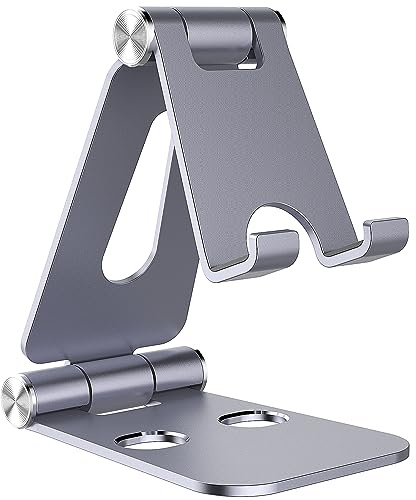 Simpeak Supporto Tablet, Universale Smartphone Stand Tavolo Regolabile Multi-Angolo Alluminio Porta Cellulare Compatibile con iPad, Holder Compatibile con Switch Lite, Dispositivi 4-10,Grigio