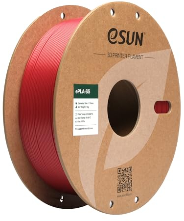 eSUN PLA Filament 1.75mm, PLA Basic 3D Drucker Filament Maßgenauigkeit +/- 0.03mm, 1KG Spule (2.2 LBS) Super Speedy PLA Filament für 3D Drucker, Brandbekämpfung Rot