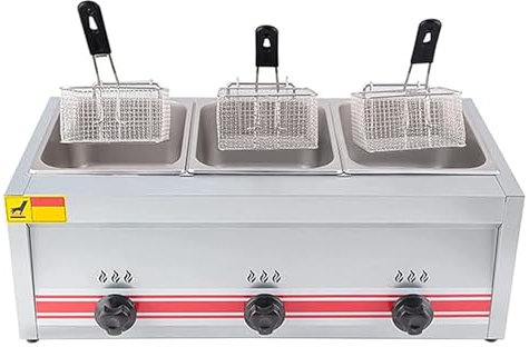 Dual Tank Grease Fryer,Electric Fryer and Rotary Fryer Head,Thermostat Timer Nozzle Fryer for Commercial Use ﻿,Triplecylinder