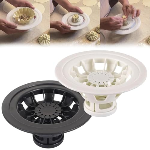 LXCJZY Flower Shaped Bun & Dumpling Machine,Baozi Maker Machine, Dumpling Maker Mold, Kitchen Tools and Gadgets (Black+White)