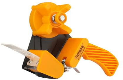 Hoteche Paketbandabroller – Robuste Paketkleberabroller aus ABS & kaltem Walzstahl mit Edelstahl-Schneideblatt, ideal für effizientes Verpacken – Verpackung im bunten Karton