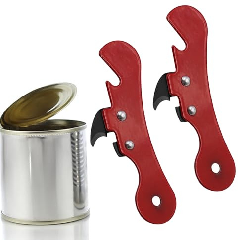 2 Pcs Bottle Opener Metal Manual Tin Opener Multi Purpose Can Opener Ergonomic Jar Opener for Kitchen Dining Room Bar Use