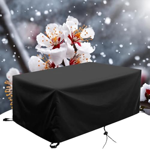 Abdeckungen Für Gartenmöbel 200x60 Abdeckplane Gartenmöbel,600D Oxford Gewebe, Schwarz,Regenschutz Abdeckung Gartenmöbel Winterfest für Sofa Staubdicht, Stühle,Tisch,Gartentische 200x60x90cm/LxWxH
