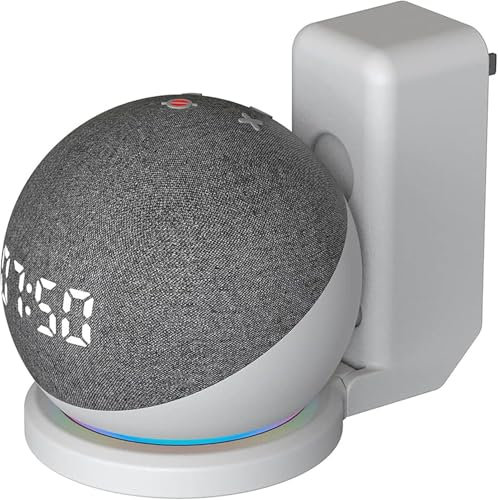 Support de Prise Murale pour Echo Dot 3/Echo Dot 4/Echo Dot 5;Accessoires de Support de Haut-Parleur Peu encombrant pour Echo Dot 5/Dot 4/Dot 3, Support avec Gestion des câbles intégrée