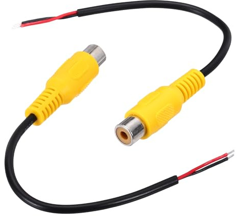 sourcing map Lot de 2 connecteurs RCA femelles jaunes de 15,2 cm vers câble nu à extrémité ouverte pour amplificateur et haut-parleur