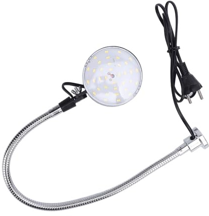 Walfront Lampada Macchina a LED a Luce Bianca 1500 Lm con Base Magnetica a Collo di Cigno Flessibile Rotazione a 360° per Banco Lavoro per Tornio Macchina Cucire Griglia