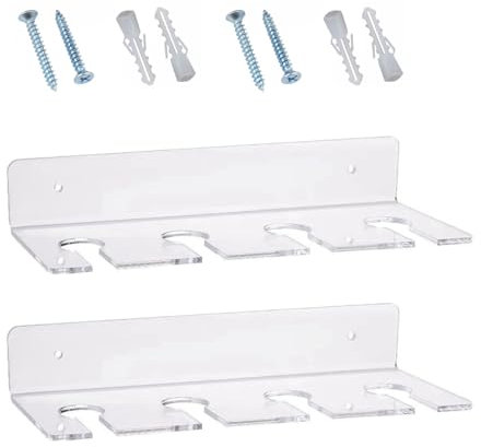 2Pcs Clear Acrylic Wine Glass Holder Wall Mounted Hangings Rack Glassware Holder Rack Wine Glass Rack Gifts