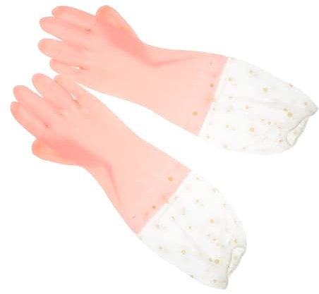 Holibanna 2pairs Non-slip Dish Washing Gloves Kitchen Cleaning Gloves Textured Surface Heavy Duty for Women Multi-purpose Reusable