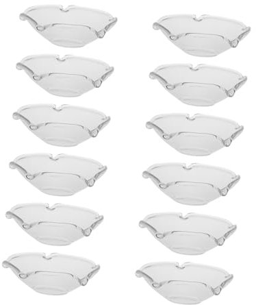 Healifty 12pcs Fluted Glass Drip Catcher Decorative Wax Holder for Candles Easy-clean Surface Protector