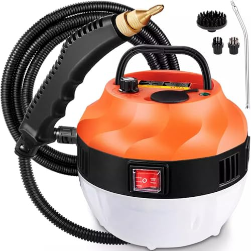 3800W Steam Cleaner, High Pressure Steamer for Cleaning, Handheld Portable Steam Cleaners for Home Use, Upholstery, Kitchen, Bathroom, Grout and Tile (Black&Orange)