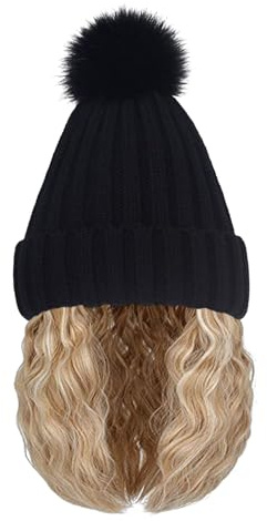 Moxeupon Bonnet Perruque,Chapeau Tricoté avec Perruque Intégrée | Bonnet sans Bords Respirant, Accessoire Mode Hiver pour Voyage, Loisirs Extérieurs Et Utilisation Quotidienne