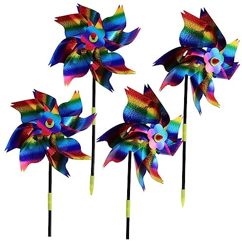 Toddmomy 4pièces Moulins à Vent Décoratifs pour Jardin Girouettes Rotatives pour Décoration Extérieure