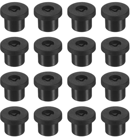 M METERXITY 16-Pack Rubber Grommets for Wiring 10mm Desk Grommet Black | Double-Sided Flexible Cable Cord Cover, Desk Hole Protection for Cables, Wires