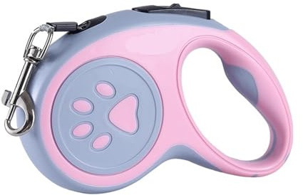 Nylon-Hundeleine, automatisch, einziehbar, langlebig, Katzenleine, ausziehbar, Welpen, Spazierengehen, Laufen, Traktion, Roulette, Rosa, 5 m