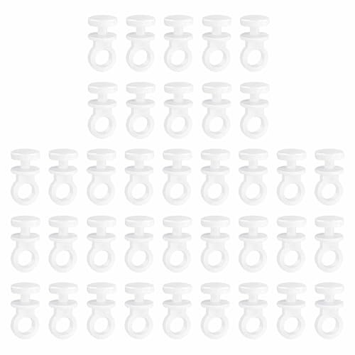 100PCS Curtain Track Gliders Caravan Curtain Rail Gliders Effortless Gliding Ceiling Rail Slider Hooks Plastic White Track Hook Rollers Window Door Shower (Head 9mm)