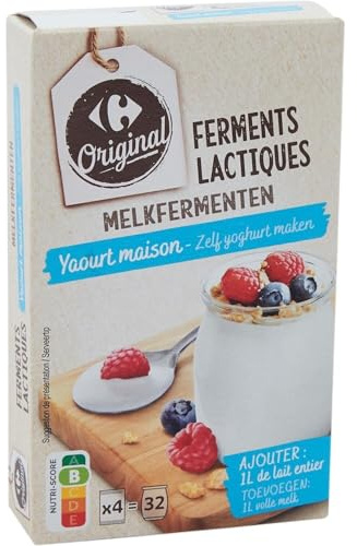 CARREFOUR ORIGINAL – Ferments Lactiques pour Yaourt Maison, Texture Onctueuse et Saveur Authentique (4x2g) - Le Lot De 4