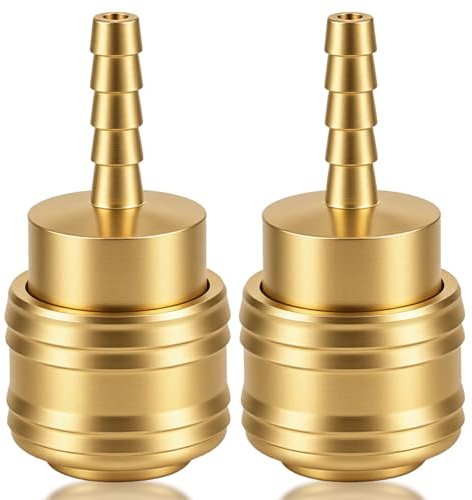 2 pièces de raccord rapide à air comprimé en laiton, NW 7,2 mm avec embout de tuyau pour tuyaux LW 6 mm, raccords de connexion pneumatiques haute densité pour atelier, industrie, construction et