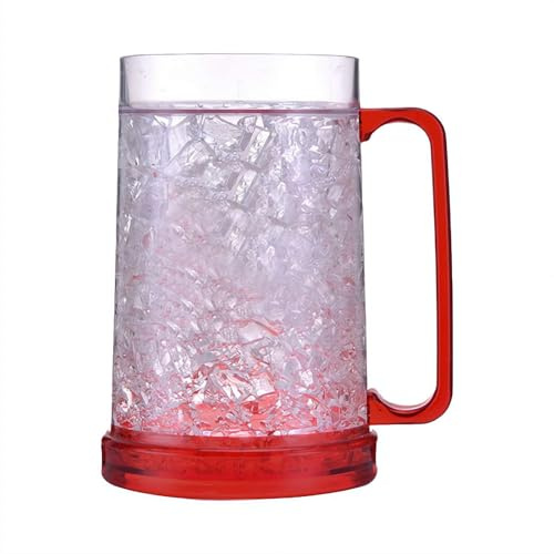 Beer Mugs For Freezer - Insulated Freezer Mug for Beers and Cocktails with Handle, Freezer Safe Steins Double Walled 16 oz Cups for Ice Cold Beer & Beverages