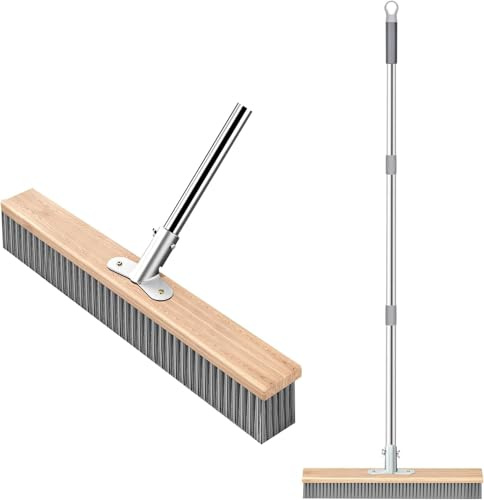 Escoba de Alambre de 40 cm, Cepillo para Malas Hierbas de Acero Inoxidable, Escoba de alambres de Acero, Escoba de Alambre con Mango para Eliminar Musgo, Dispositivo para Eliminar Malas Hierbas