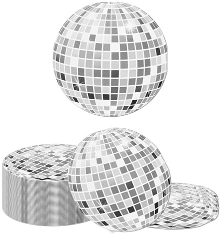 Kotkiddy 40 Pezzi Serviettes Disco Ball Monouso 2 Strati 32cm X 32cm 70s 80s 90s Tema Compleanno Addio al Nubilato Matrimonio Feste Cocktail Decorazione