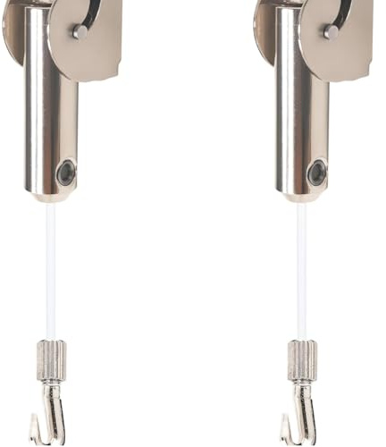 Cuelga Fast - Système de suspension Nylon TPS90 | Pivot 90° | Supporte 9 kg | 2 m de câble nylon | Fixation mur plafond sol | Lot de 2