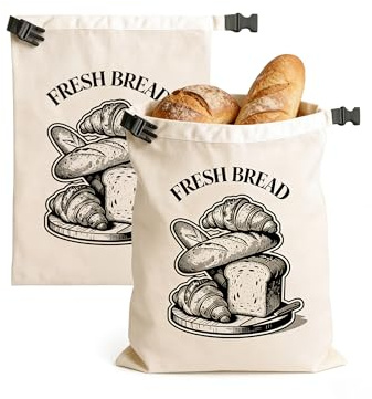 TINGSING 2 bolsas reutilizables de cera de abeja para masa madre y pan casero, bolsa de almacenamiento de alimentos de cera de abeja de lino natural XL para mantener los panes frescos durante más