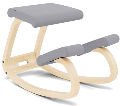 Varier Variable Silla Ergonómica de Rodillas para Escritorio | Silla ergonómica de rodillas sin respaldo con balanceo para una sedestación activa; asiento acolchado, soporta hasta 110 kg