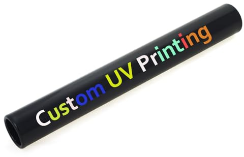 Muka Bastón de Relevo de Aluminio con Logotipo Personalizado Impreso en UV, Tamaño Oficial para Atletismo, 1 Pieza Minorista, Negro
