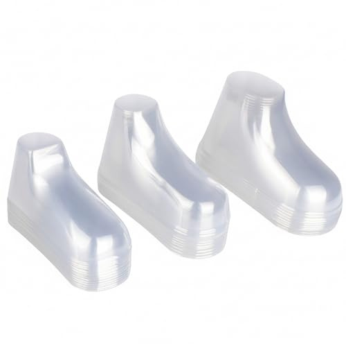 90 unidades de moldes de zapatos de bebé de plástico transparente, soporte de exhibición transparente para zapatos de bebé, moldeadores de varios tamaños para mantener la forma (8/10/12 cm).
