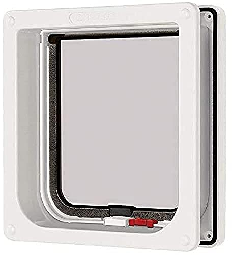 Cat Mate 2-Wege-verriegelbare Katzenklappe für Türrahmen bis 50 mm (234) – Sichere Klappe für kleine bis mittelgroße Katzen, geeignet für PVC, Holz und Wand, Weiß