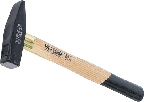 BGS 853 | Schlosserhammer | Holz-Stiel | DIN 1041 | 400 g | Länge 310 mm | Stiellänge 280 mm | Kopflänge 110 mm | Werkzeugstahl (C45) | geschmiedet | Bahn blank geschliffen