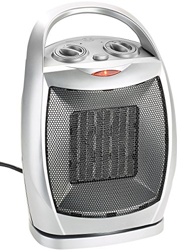 Sichler Haushaltsgeräte Keramikheizer: Kompakter Keramik-Heizlüfter mit Oszillation, 3-stufig bis 1.500 Watt (Heizlüfter Wohnmobil, Keramik Wohnmobil, Schreibtisch Steckdose)