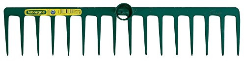 Leborgne - Râteau Forgé 16 Dents Droites Douille sans Manche - Outillage de Jardin - Râteaux - Pour Sable, Graviers, Béton, Enrobé - Résistant et Polyvalent