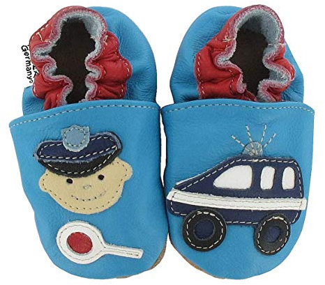 HOBEA-Germany Baby Krabbelschuhe Jungen, Schuhgröße:18/19 (6-12 Monate), Modell Schuhe:Polizei
