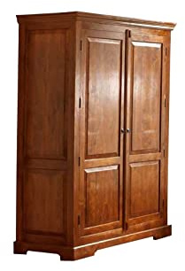 MASSIVMOEBEL24.DE | Oxford Kleiderschrank Akazie 140x65x200 2, Farbe:Hellbraun lackiert, Größe:140x65x200 cm (BxTxH)