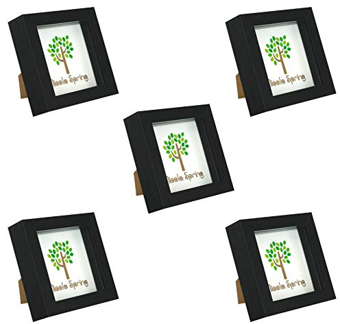 Nicola Spring 3D-Box Fotorahmen - 4 X 4 - Schwarz - Pack Von 5