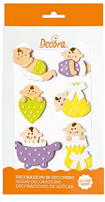 Decora Paquet de 6 Décorations en Sucre Baby Shower 1 Unité