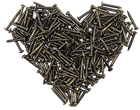 Yasorn Attrezzi decorativi di scatole decorative dell'oggetto d'antiquariato del chiodo di legno Accessori Mini vite del chiodo (bronzo, insieme di 500pcs)