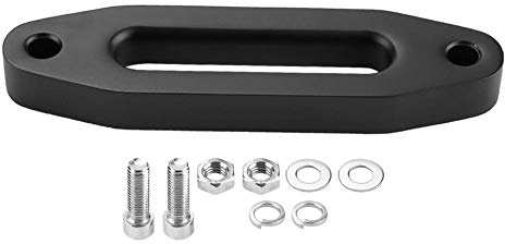 KIMISS Car 6inch Black Aluminium Hawse Fairlead für Synthetic Winch Rope Cable ATV